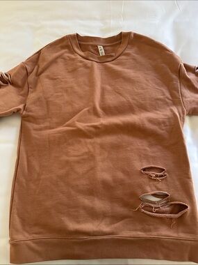 ALO Yoga Women’s Distressed Sweatshirt - Rust